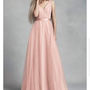 White by Vera Wang, Tulle Surplice w/ Lace back